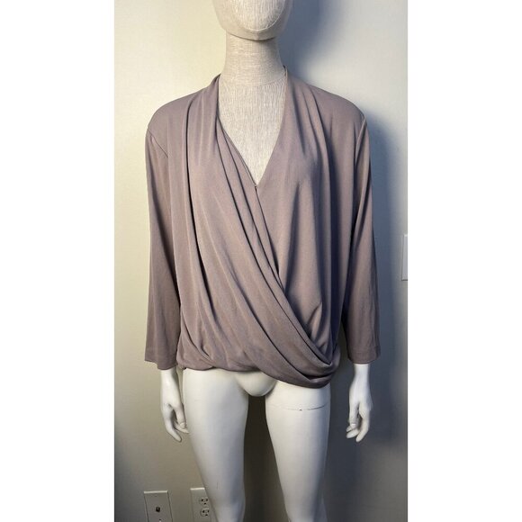 M.M LAFLEUR DRAPED CREPE THE DENEUVE TOP XL - Picture 1 of 6